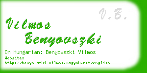 vilmos benyovszki business card